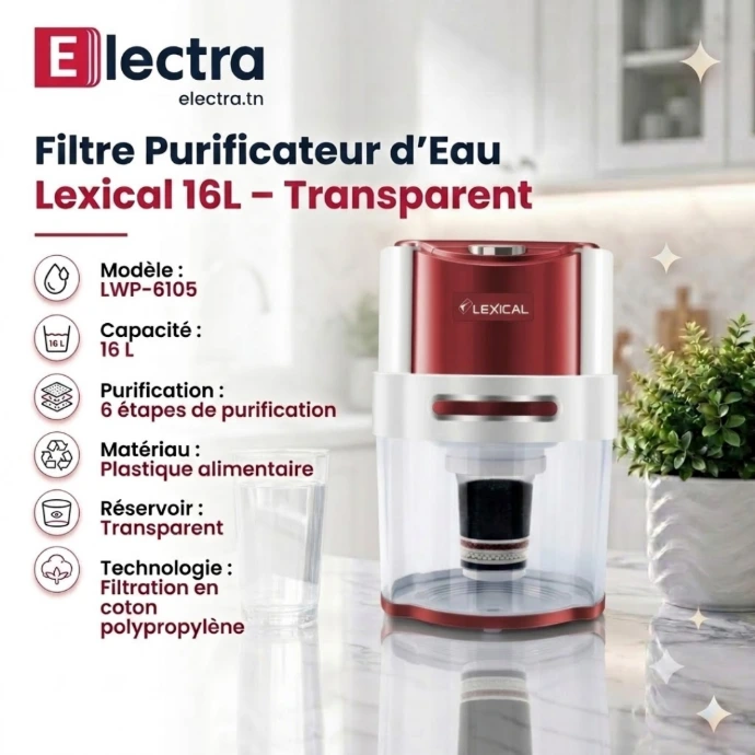 Filtre Purificateur d’Eau Lexical - 16 L - Rouge