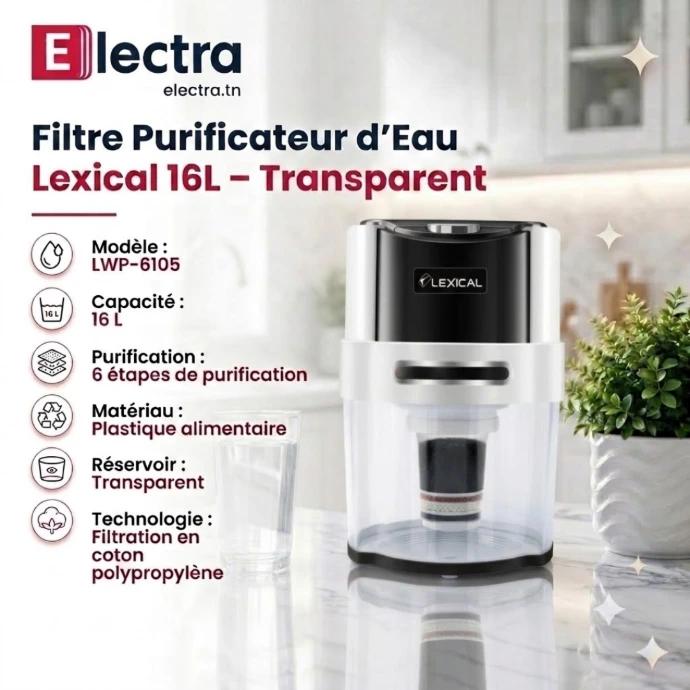 Filtre Purificateur d’Eau Lexical - 16 L-Noir