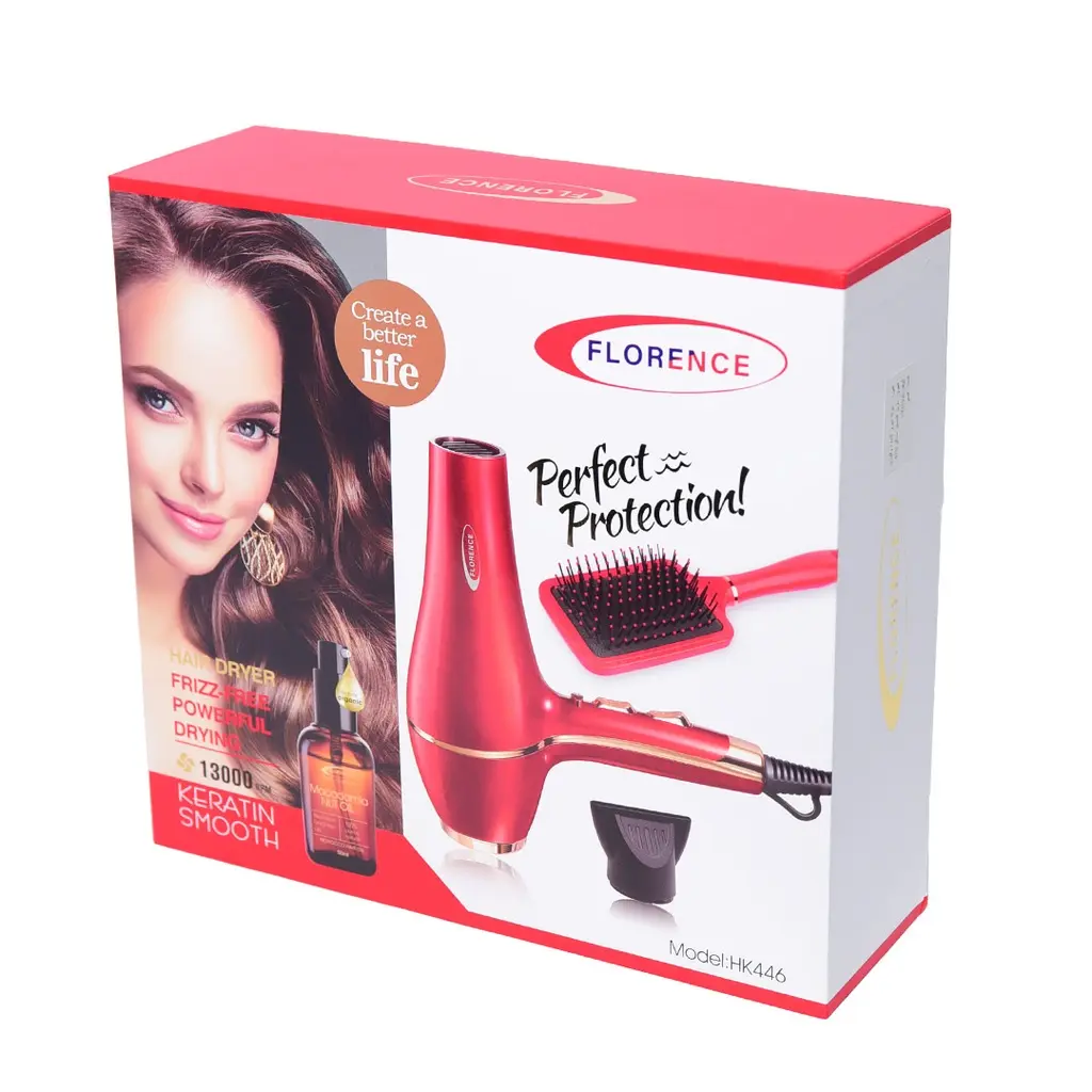 Coffret Séche Cheveux + Brosse Florence 13000 RPM 2200W Rouge (7).webp