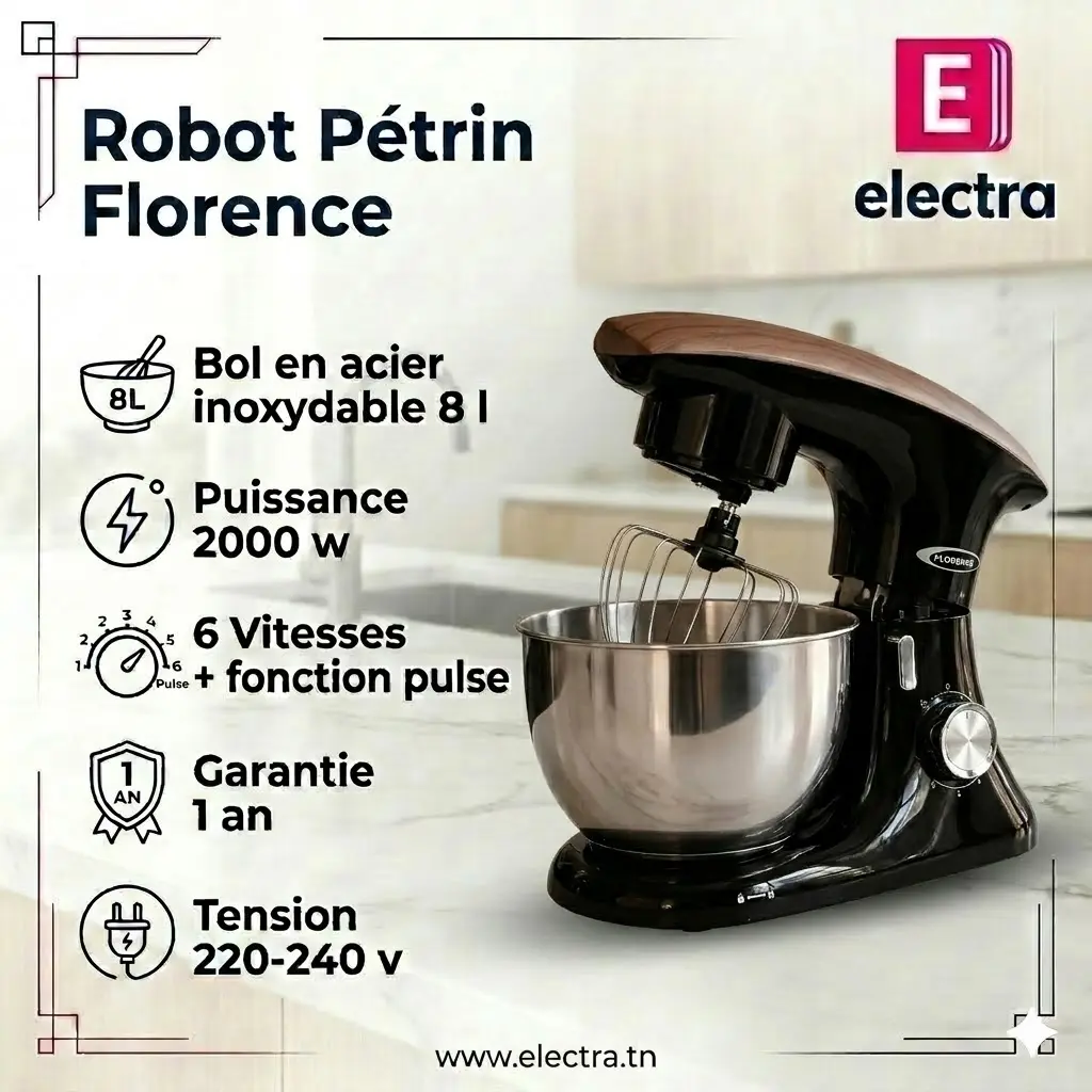 Robot Pétrin Florence 8L - 2000W - Noir-electra.jpg2.webp