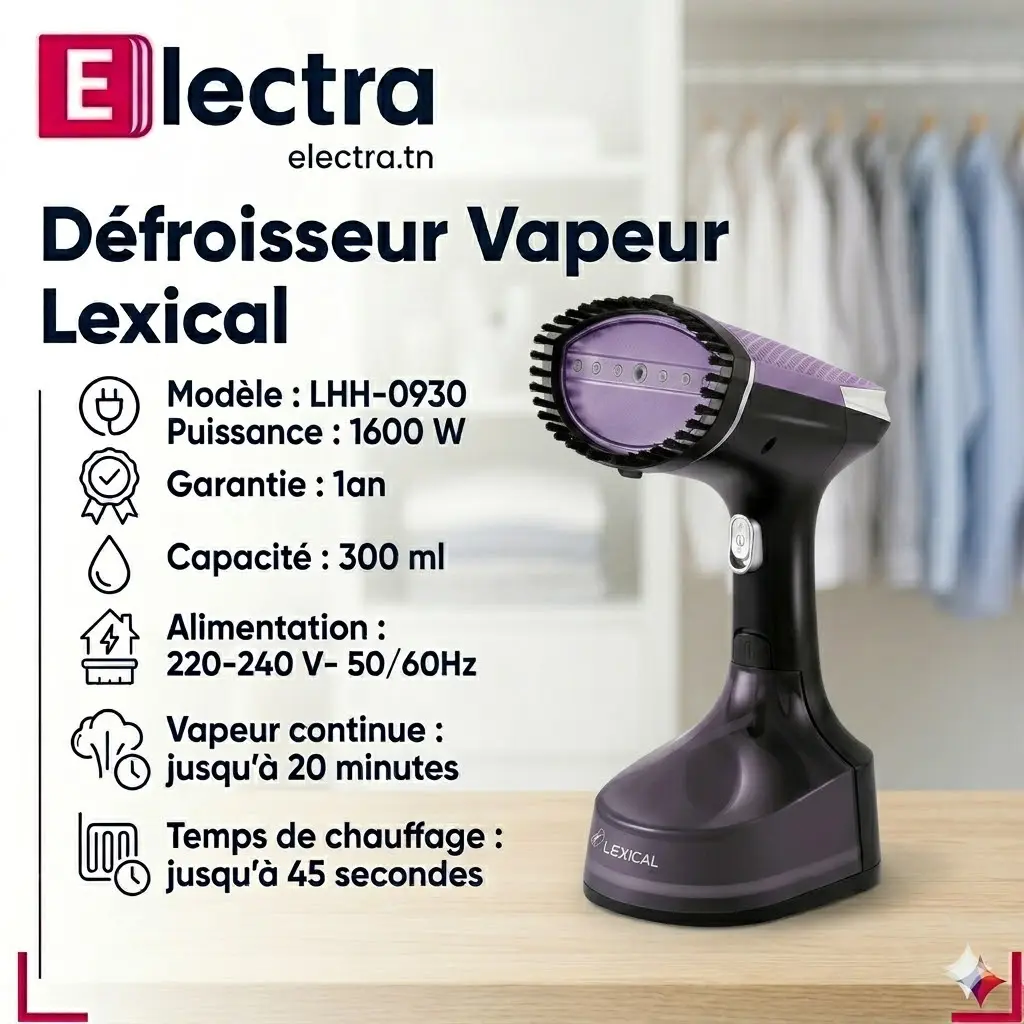 Défroisseur Vapeur Lexical 300ml- 1600W- Violet.webp
