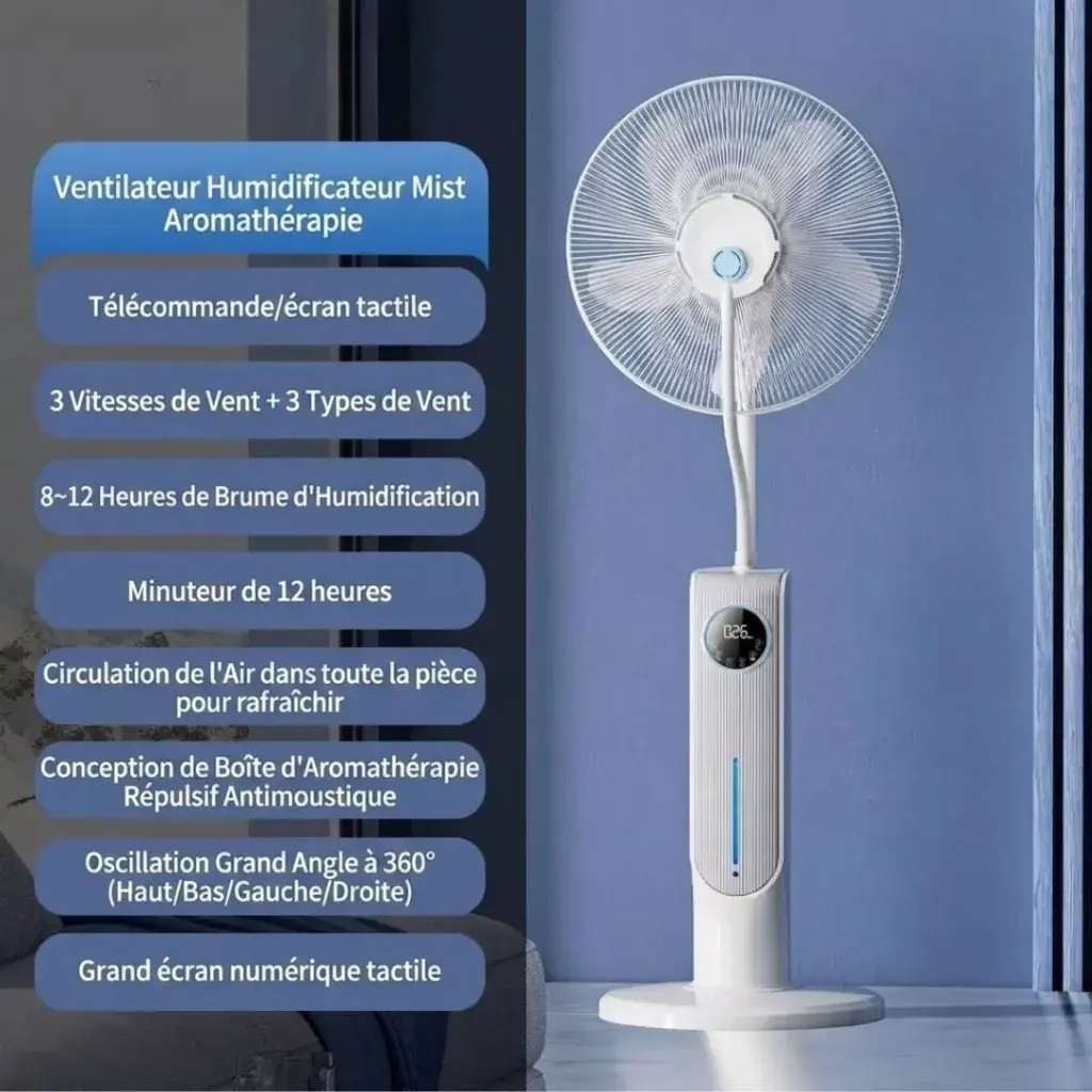 Ventilateur Brumisateur Sur Pied- 3 Vitesses- 85W3.webp