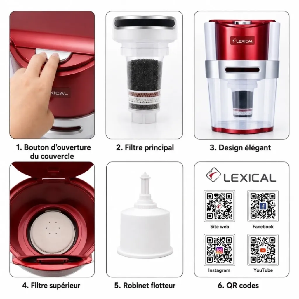 Purificateur d’Eau Lexical LWP-6105-16 L- Rouge (2).webp