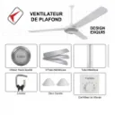 Pack 3 Ventilateurs de Plafond Lexical 56 80W argent.webp