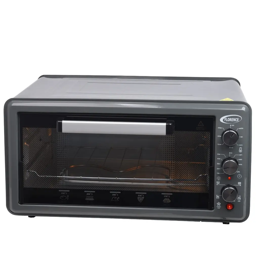 [FOUR52-GCH] Four Électrique Florence 52L 1500W – Avec Tournebroche & Turbo Gris Charbon