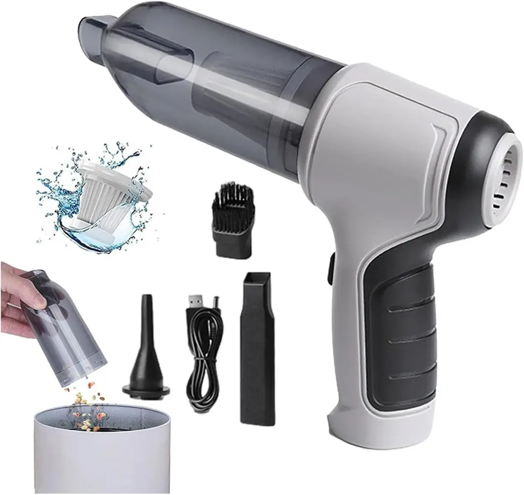 [JB-107G] Mini Aspirateur Portable Sans Fil Multifonction Voiture/Maison Gris