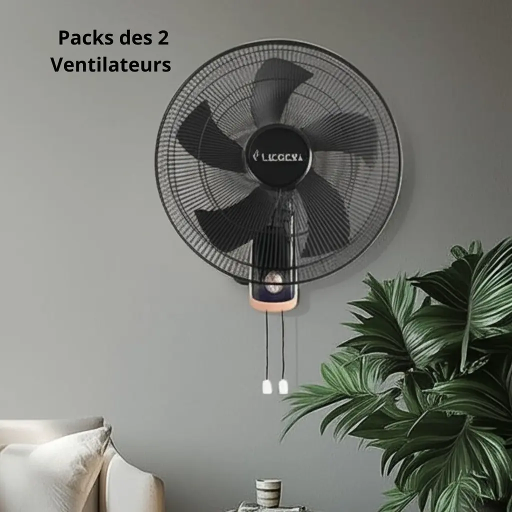 [LWF-7230-2] Packs de 2 Ventilateurs Mural Lexical 75W Noir