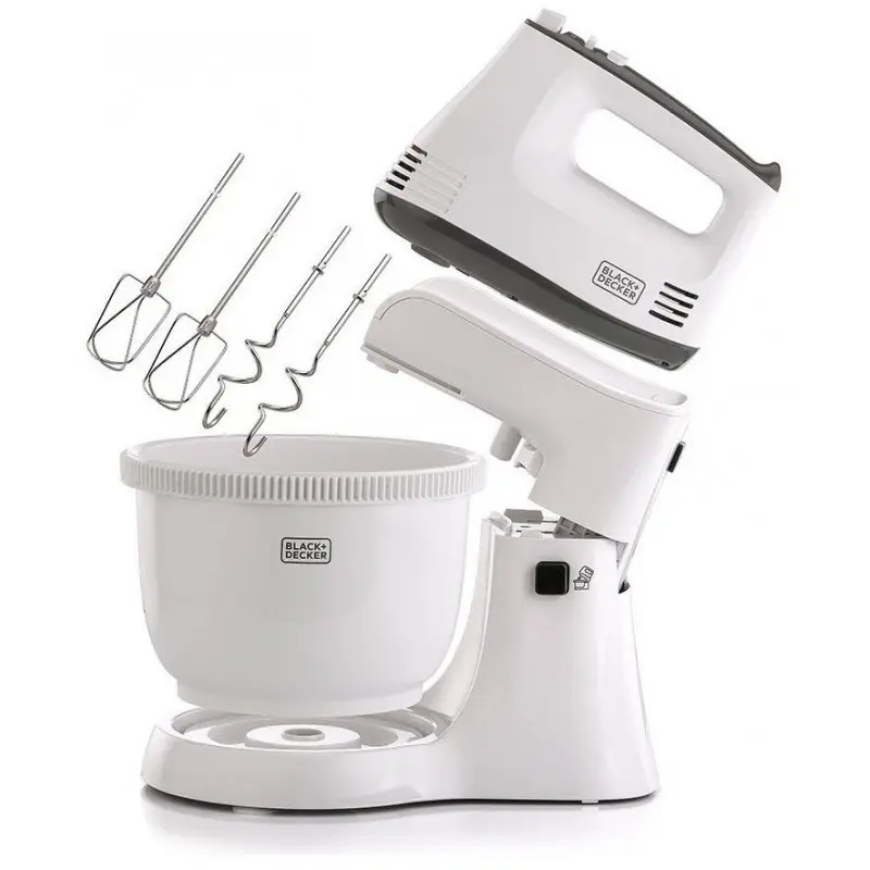 [M700-B5] Black & Decker Batteur électrique avec bol 300W – Blanc
