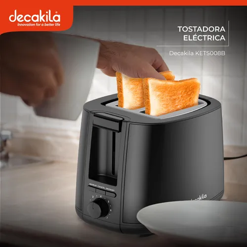 [KETS008B] Decakila Grille-pain électrique 2 tranches 650-750W