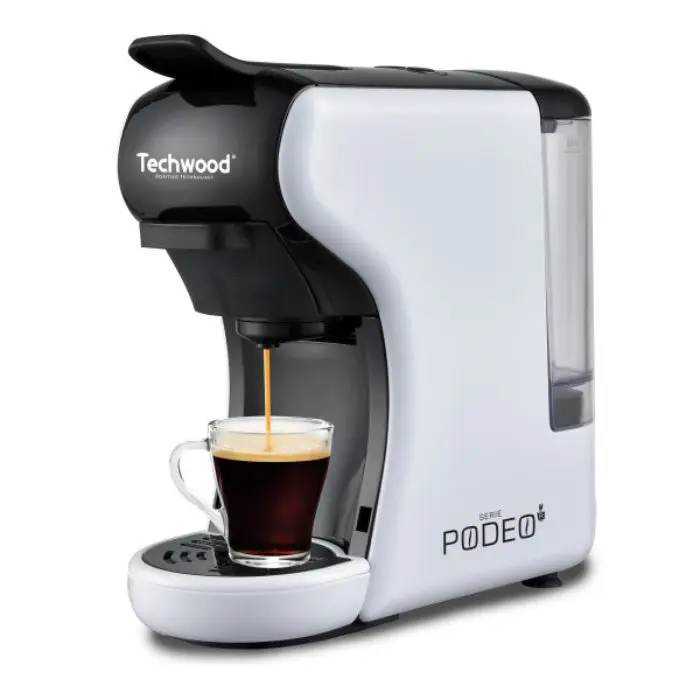 Machine Expresso Multicapsules Techwood Blanc – 19 Bars avec Réservoir 600mL – TCA-191N