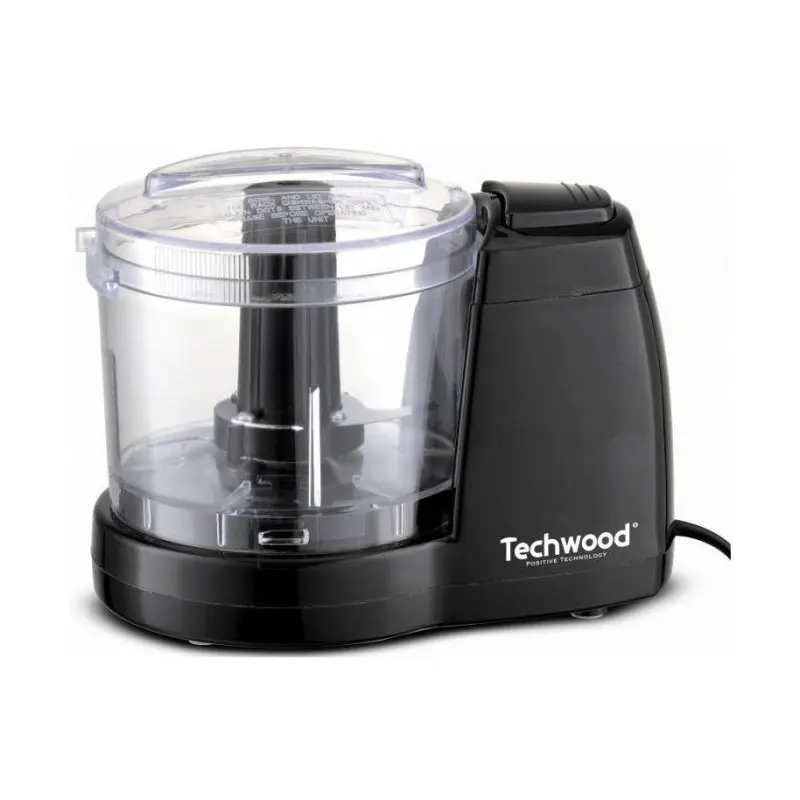 [TWRO60056] Mini Hachoir Techwood Noir 375mL, Lames Inox & Bouton Poussoir – THA-156