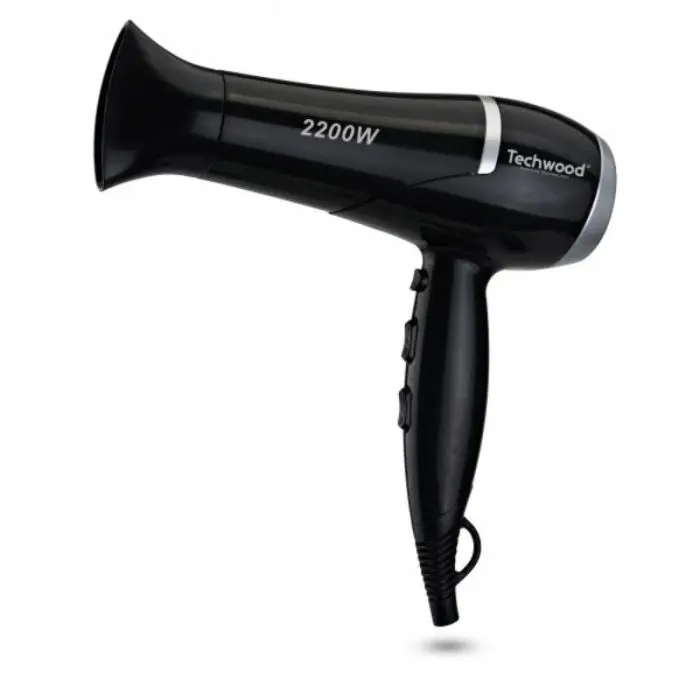 Séchoir Techwood Noir/Gris 3 Températures, 2 Vitesses & Touche Air Frais – TSC-2259