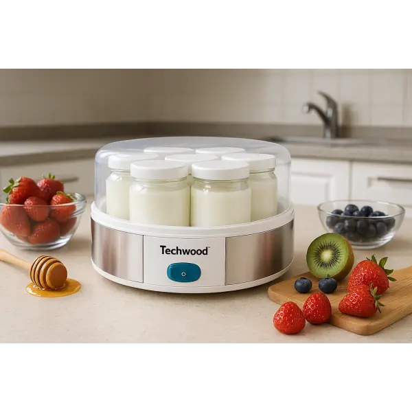 [TWTH60188] Yaourtière Techwood 7 Pots 1,05L Corps Plastique Inox & Couvercle Transparent – TYA-7001