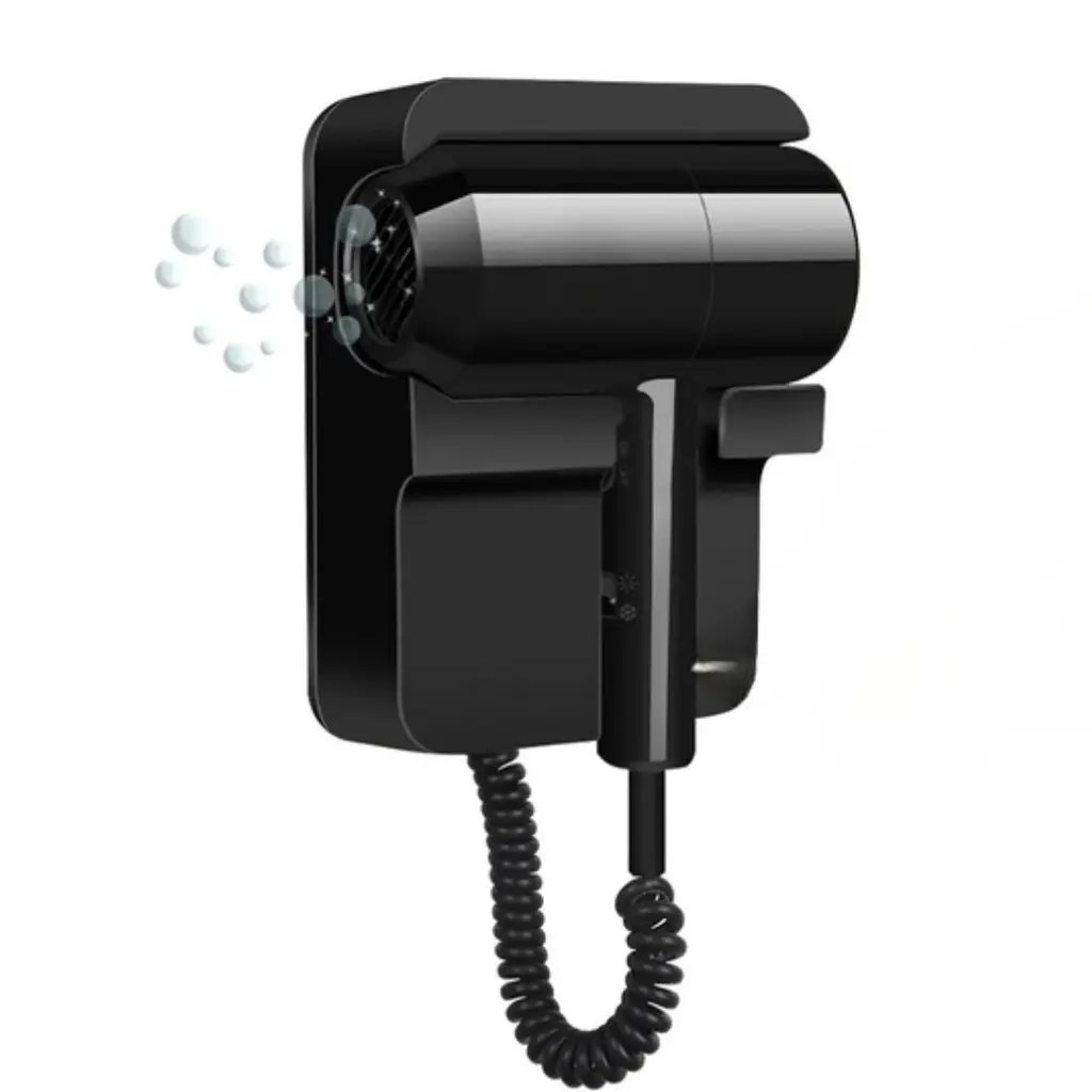 Sèche Cheveux Mural Noir Chaud et Froid