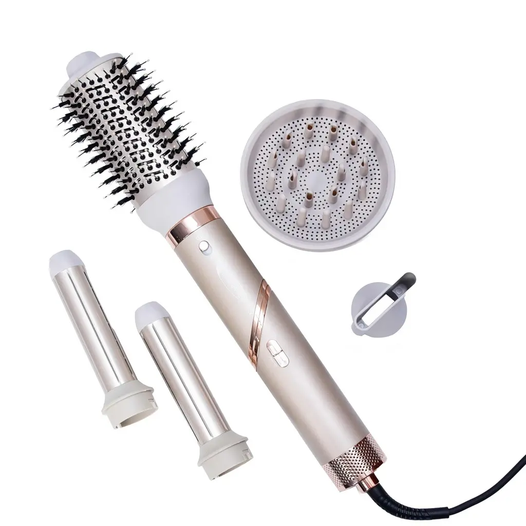 [HK455BG] Coffret Brosse Soufflante 5 En 1 Florence 1000W - 38000RPM Beige