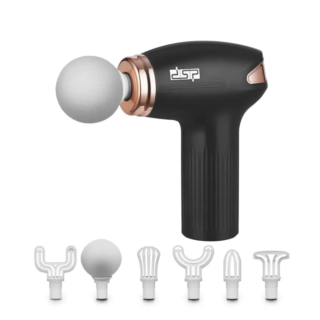 Pistolet de Massage DSP Professionnel 7-EN1 - 6 Vitesses Noir
