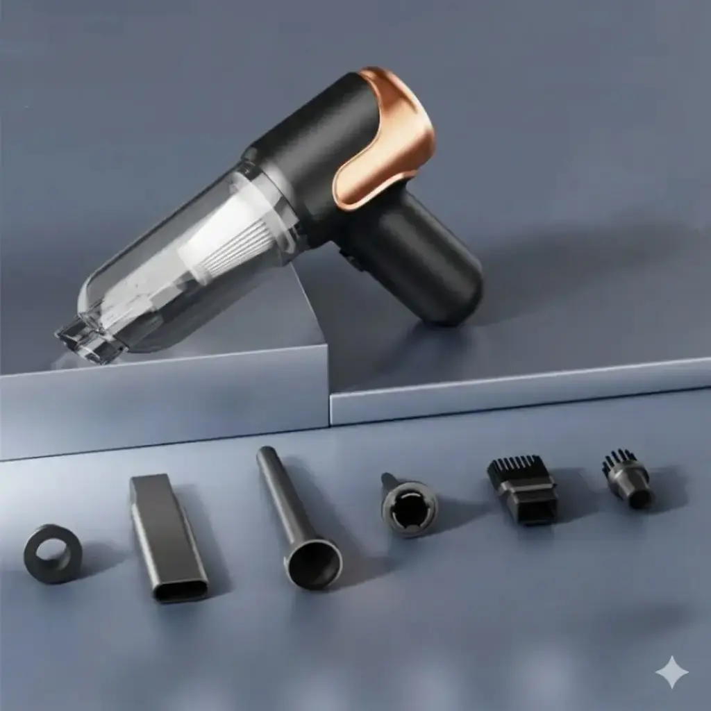 Mini Aspirateur de Voiture C08 3-en-1 Sans Fil -Noir