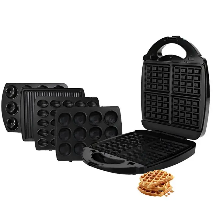 [HK374N] Appareil De Cuisson 5en1 Florence  Zouza , Panini , Gauffre , Donut , Maamoul - Noir