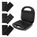 Appareil de Cuisson 4en1 Prova Zouza , Panini , Gauffre et Maamoul Noir 750W