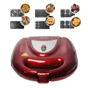 Appareil De Cuisson 6en1 Florence 1500W Zouza , Panini , Gauffre , Donut , Maamoul - Rouge